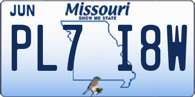 MO license plate PL7I8W