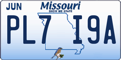 MO license plate PL7I9A