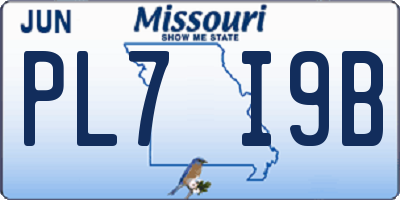 MO license plate PL7I9B