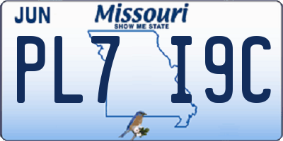 MO license plate PL7I9C
