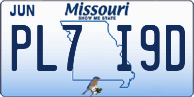 MO license plate PL7I9D