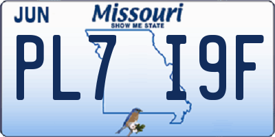 MO license plate PL7I9F
