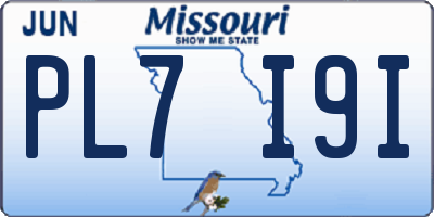 MO license plate PL7I9I