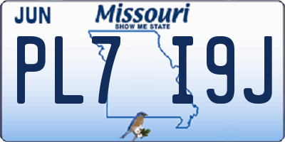 MO license plate PL7I9J