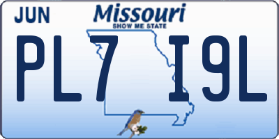 MO license plate PL7I9L