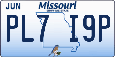 MO license plate PL7I9P