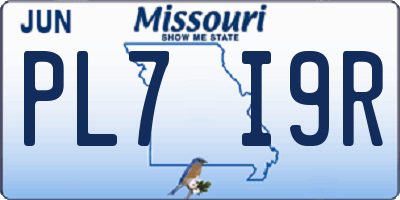 MO license plate PL7I9R