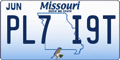 MO license plate PL7I9T