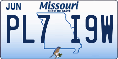 MO license plate PL7I9W