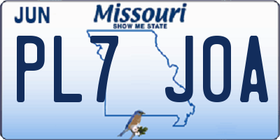 MO license plate PL7J0A