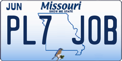 MO license plate PL7J0B