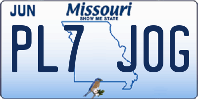 MO license plate PL7J0G