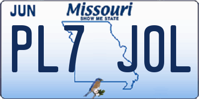 MO license plate PL7J0L