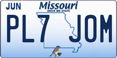 MO license plate PL7J0M