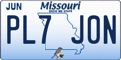 MO license plate PL7J0N