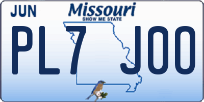 MO license plate PL7J0O