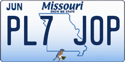 MO license plate PL7J0P