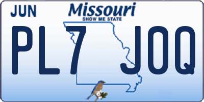 MO license plate PL7J0Q