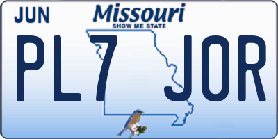 MO license plate PL7J0R