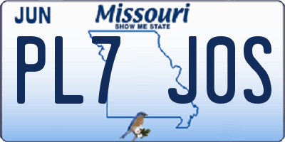 MO license plate PL7J0S