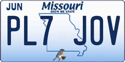 MO license plate PL7J0V