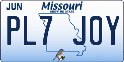 MO license plate PL7J0Y