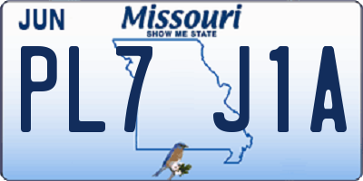 MO license plate PL7J1A