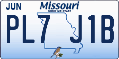 MO license plate PL7J1B