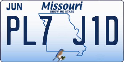 MO license plate PL7J1D