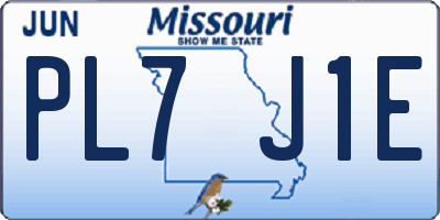 MO license plate PL7J1E
