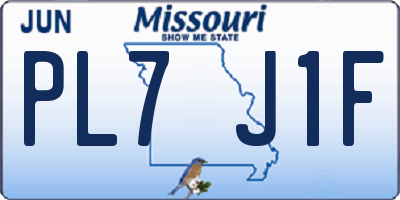 MO license plate PL7J1F