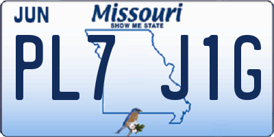 MO license plate PL7J1G