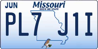 MO license plate PL7J1I
