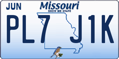 MO license plate PL7J1K