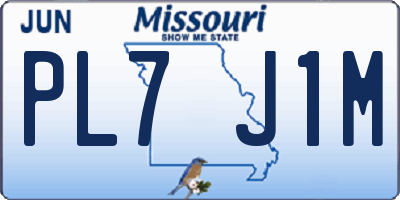 MO license plate PL7J1M