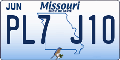 MO license plate PL7J1O