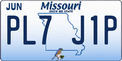 MO license plate PL7J1P