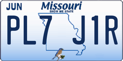MO license plate PL7J1R
