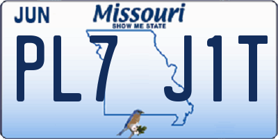 MO license plate PL7J1T