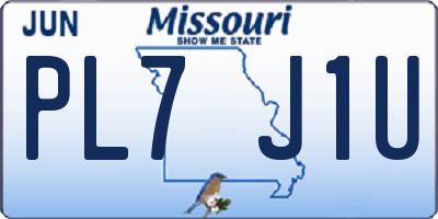MO license plate PL7J1U