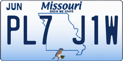 MO license plate PL7J1W