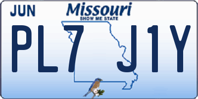MO license plate PL7J1Y