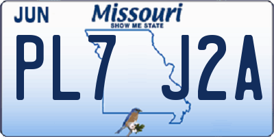 MO license plate PL7J2A