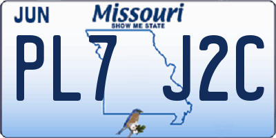 MO license plate PL7J2C
