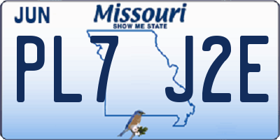 MO license plate PL7J2E