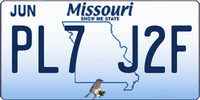 MO license plate PL7J2F