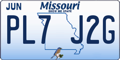 MO license plate PL7J2G