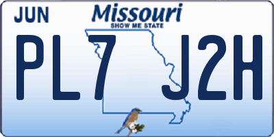 MO license plate PL7J2H