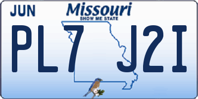 MO license plate PL7J2I