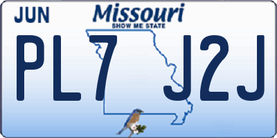 MO license plate PL7J2J